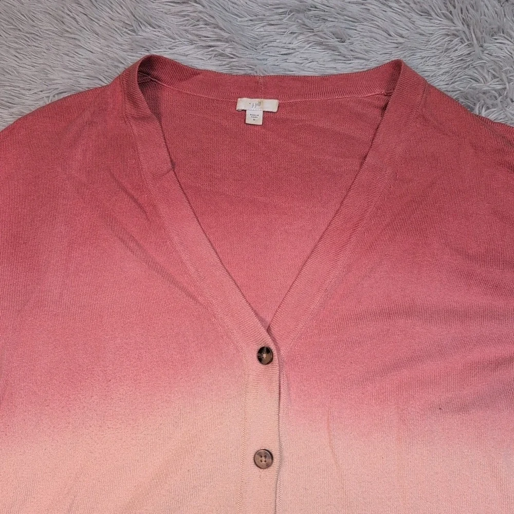 J. Jill‎ Sweater Womens M Cardigan Button Up Ombre Lightweight Soft Comfort